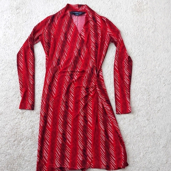 Norma Kamali red faux wrap dress 2 - Picture 1 of 13